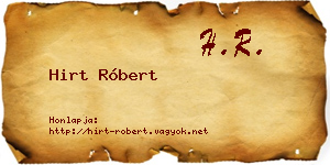 Hirt Róbert névjegykártya